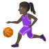 ⛹🏿‍♀️ woman bouncing ball: dark skin tone display on JoyPixels